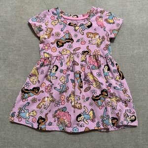 Disney Princess Girls Purple Short Sleeve Character Print Dress 2T Lavender